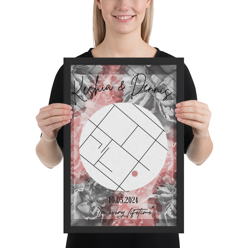 „Favorite Place“ - Personalisierter Poster mit Rahmen