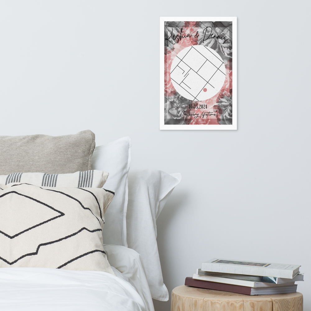 „Favorite Place“ - Personalisierter Poster mit Rahmen