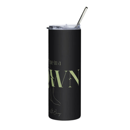 The Crown - Steel Cup -   Reisebecher mit Henkel, Edelstahl Trinkflasche mit Strohhalm