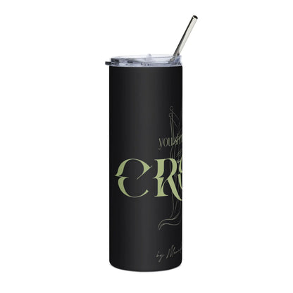 The Crown - Steel Cup -   Reisebecher mit Henkel, Edelstahl Trinkflasche mit Strohhalm