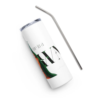 The Crown #2 - Steel Cup -   Reisebecher mit Henkel, Edelstahl Trinkflasche mit Strohhalm