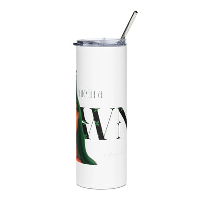 The Crown #2 - Steel Cup -   Reisebecher mit Henkel, Edelstahl Trinkflasche mit Strohhalm