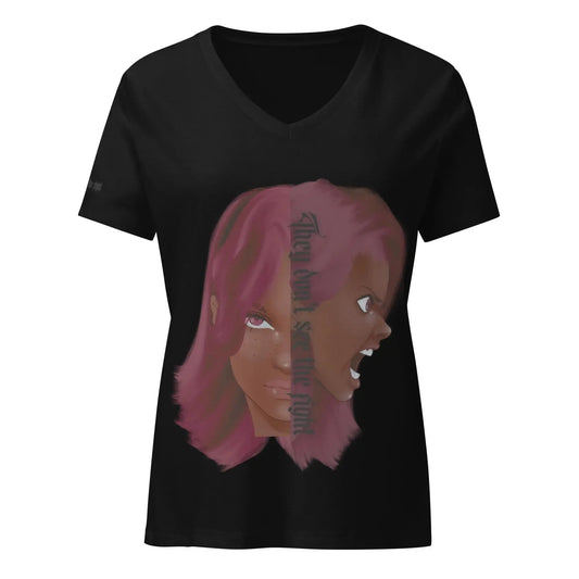 Invisible Fight - Lockeres Shirt (V-Ausschnitt) - Marvelous Miss McCray 