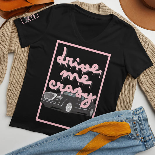 Drive me crazy - Lockeres Shirt (V-Ausschnitt) - Marvelous Miss McCray 