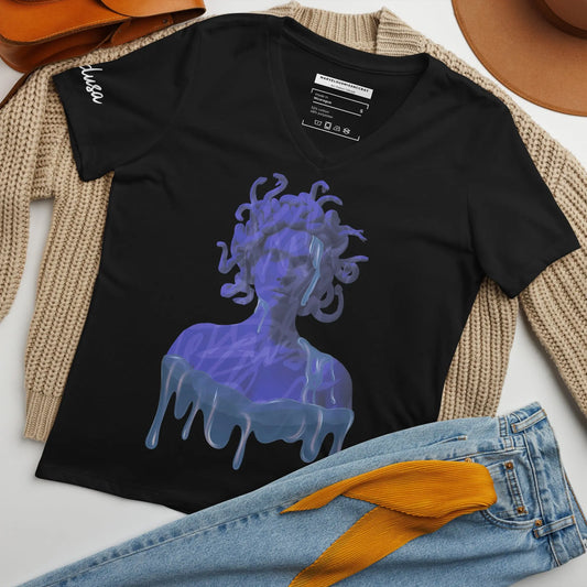 Medusa - Lockeres Shirt (V-Ausschnitt) - Marvelous Miss McCray 